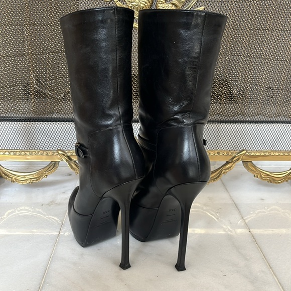 Saint Laurent Leather Platform Boots - Picture 4 of 11